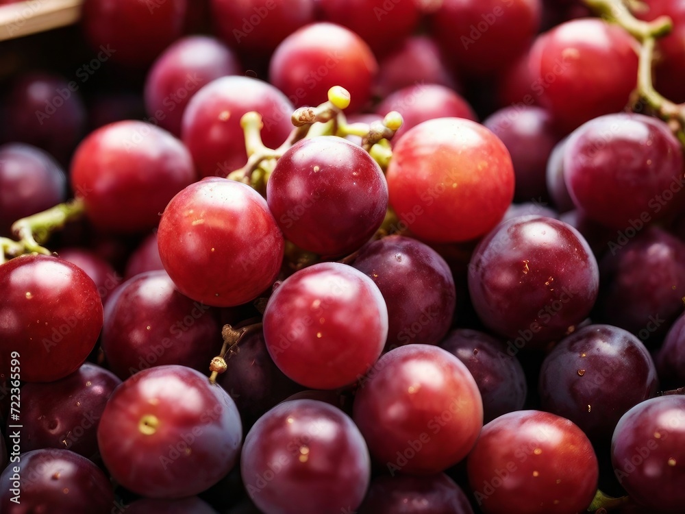 close up of red grapes