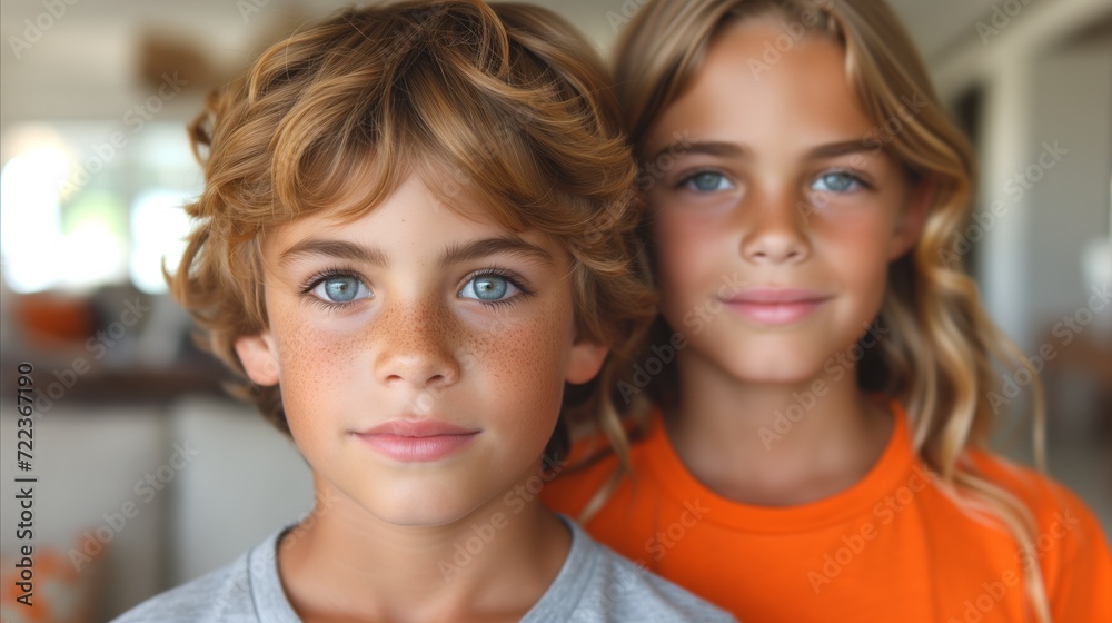 Boy and Girl Posing Together for a Picture. Boy and Girl Posing Together for a Picture.
