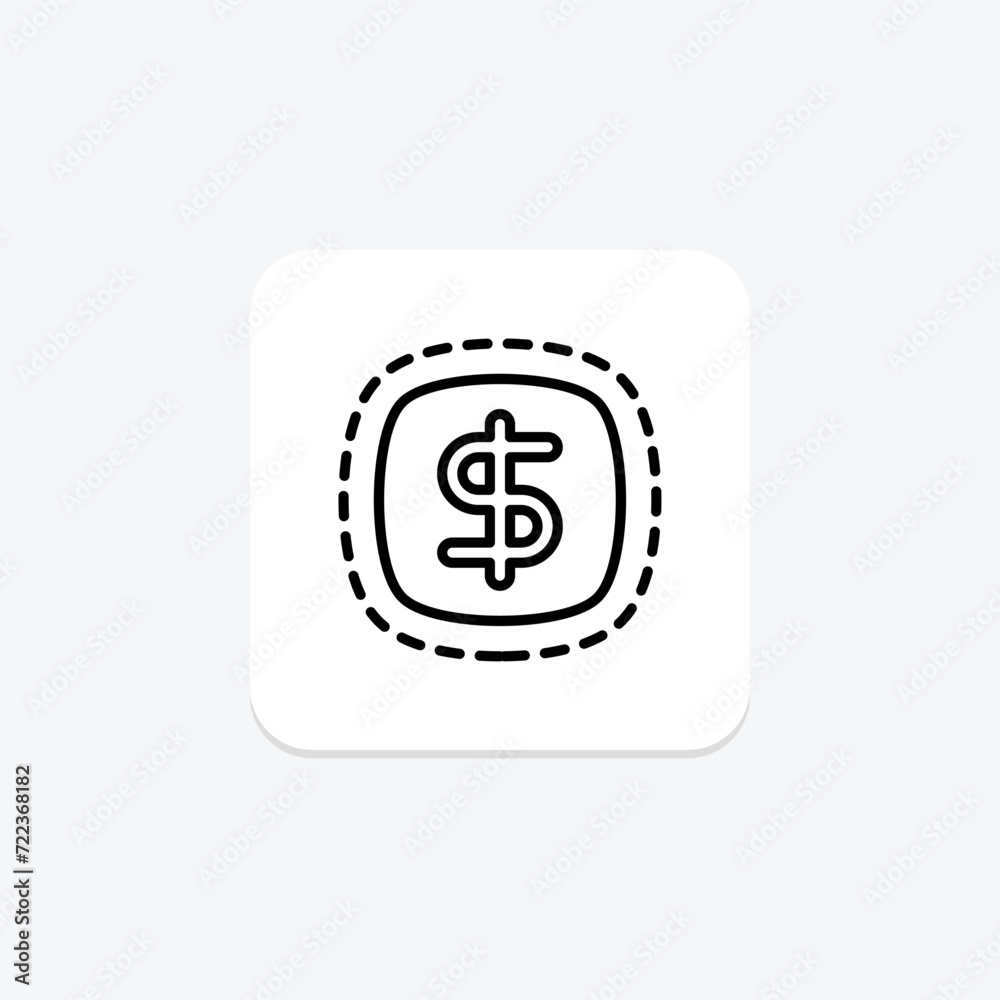 Dollar money icon, currency, finance, money, dollar sign line icon, editable vector icon, pixel perfect, illustrator ai file Dollar money icon, currency, finance, money, dollar sign line icon, editable vector icon, pixel perfect, illustrator ai file