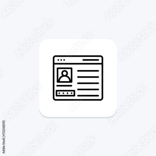 Login Account icon, access, security, login, account access line icon, editable vector icon, pixel perfect, illustrator ai file