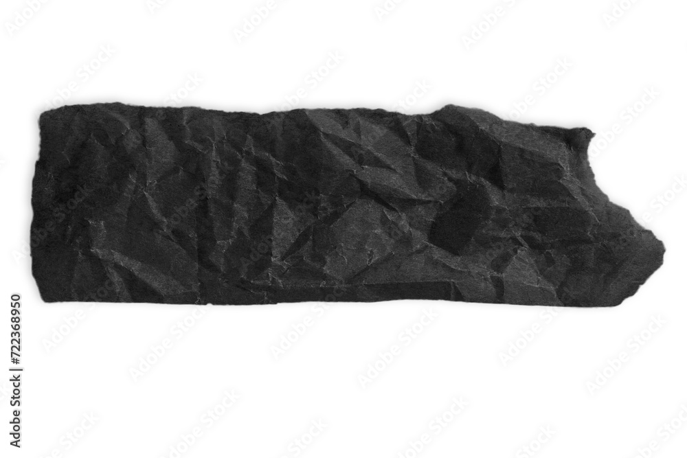 Torn crumpled black paper. Scrap of paper on empty background Torn crumpled black paper. Scrap of paper on empty background