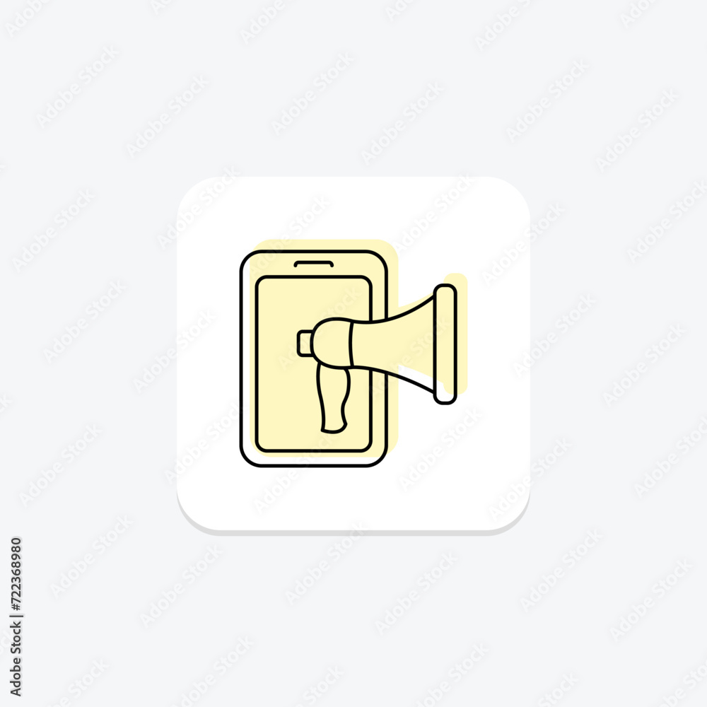 Digital Marketing icon, online advertising, technology, digital advertising, online marketing color shadow thinline icon, editable vector icon, pixel perfect, illustrator ai file Digital Marketing icon, online advertising, technology, digital advertising, online marketing color shadow thinline icon, editable vector icon, pixel perfect, illustrator ai file