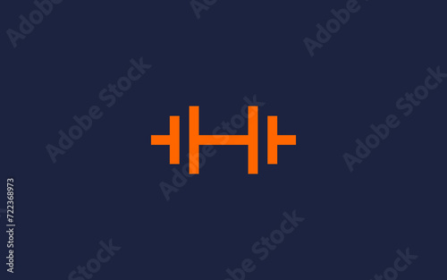 letter h with barbell logo icon design vector design template inspiration
