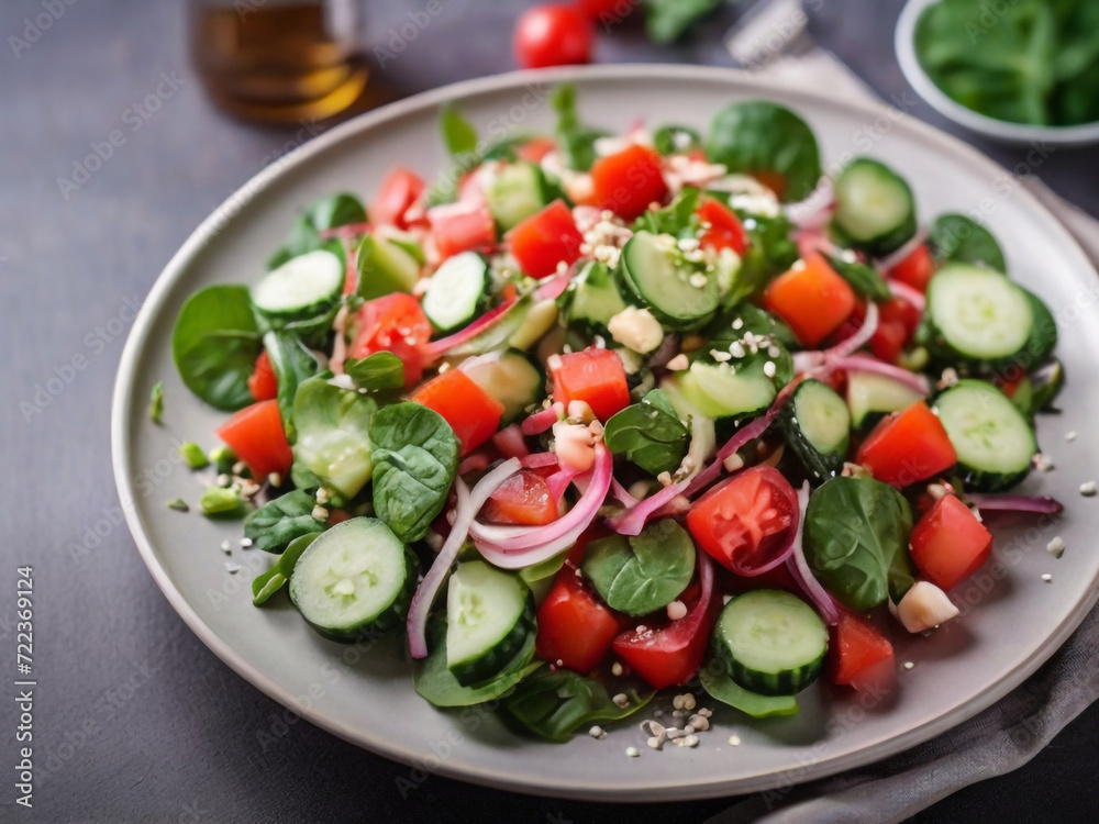 Healthy vegetables salad of fresh tomatos Healthy vegetables salad of fresh tomatos
