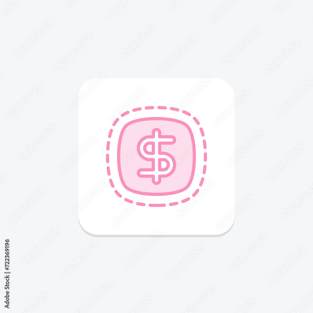Dollar money icon, currency, finance, money, dollar sign duotone line icon, editable vector icon, pixel perfect, illustrator ai file Dollar money icon, currency, finance, money, dollar sign duotone line icon, editable vector icon, pixel perfect, illustrator ai file