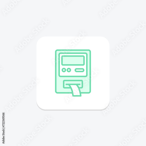 Atm Machine icon, cash, finance, banking, automated teller machine duotone line icon, editable vector icon, pixel perfect, illustrator ai file