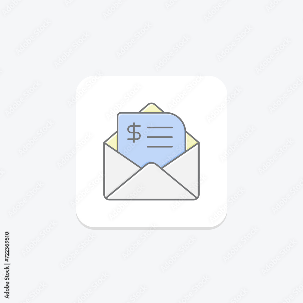 Invoice Mail icon, payment, request, finance, email lineal color icon, editable vector icon, pixel perfect, illustrator ai file Invoice Mail icon, payment, request, finance, email lineal color icon, editable vector icon, pixel perfect, illustrator ai file