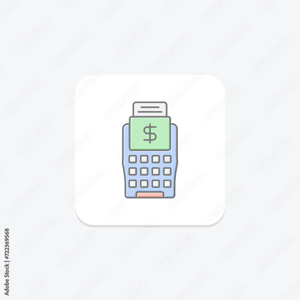 Point Of Service icon, finance, retail, business, service point lineal color icon, editable vector icon, pixel perfect, illustrator ai file