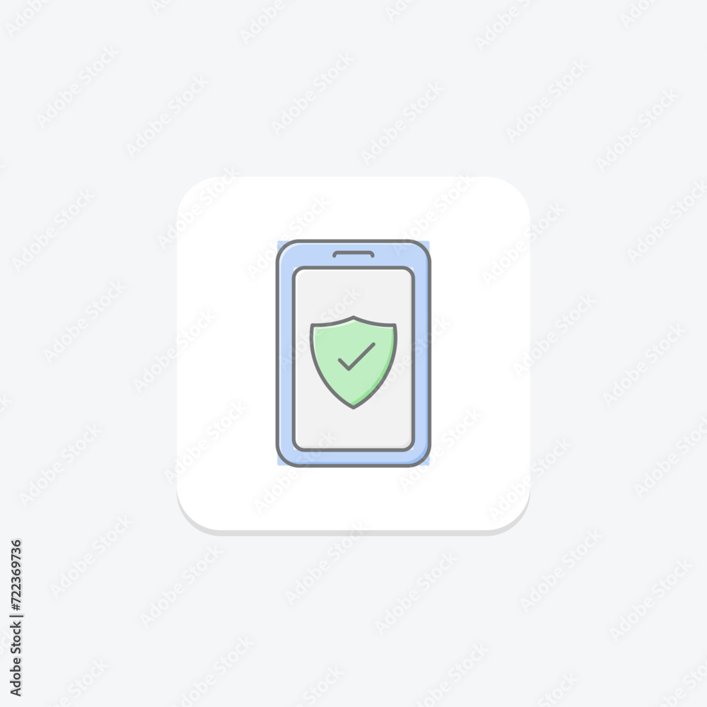 Mobile Security icon, smartphone, security, mobile, phone security lineal color icon, editable vector icon, pixel perfect, illustrator ai file Mobile Security icon, smartphone, security, mobile, phone security lineal color icon, editable vector icon, pixel perfect, illustrator ai file