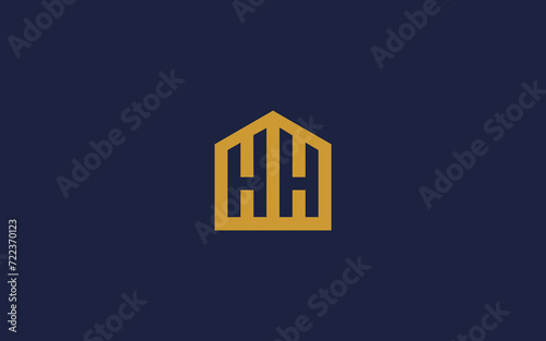 letter hh with house logo icon design vector design template inspiration