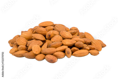 Almond nuts isolated on white background. Clipping path included.