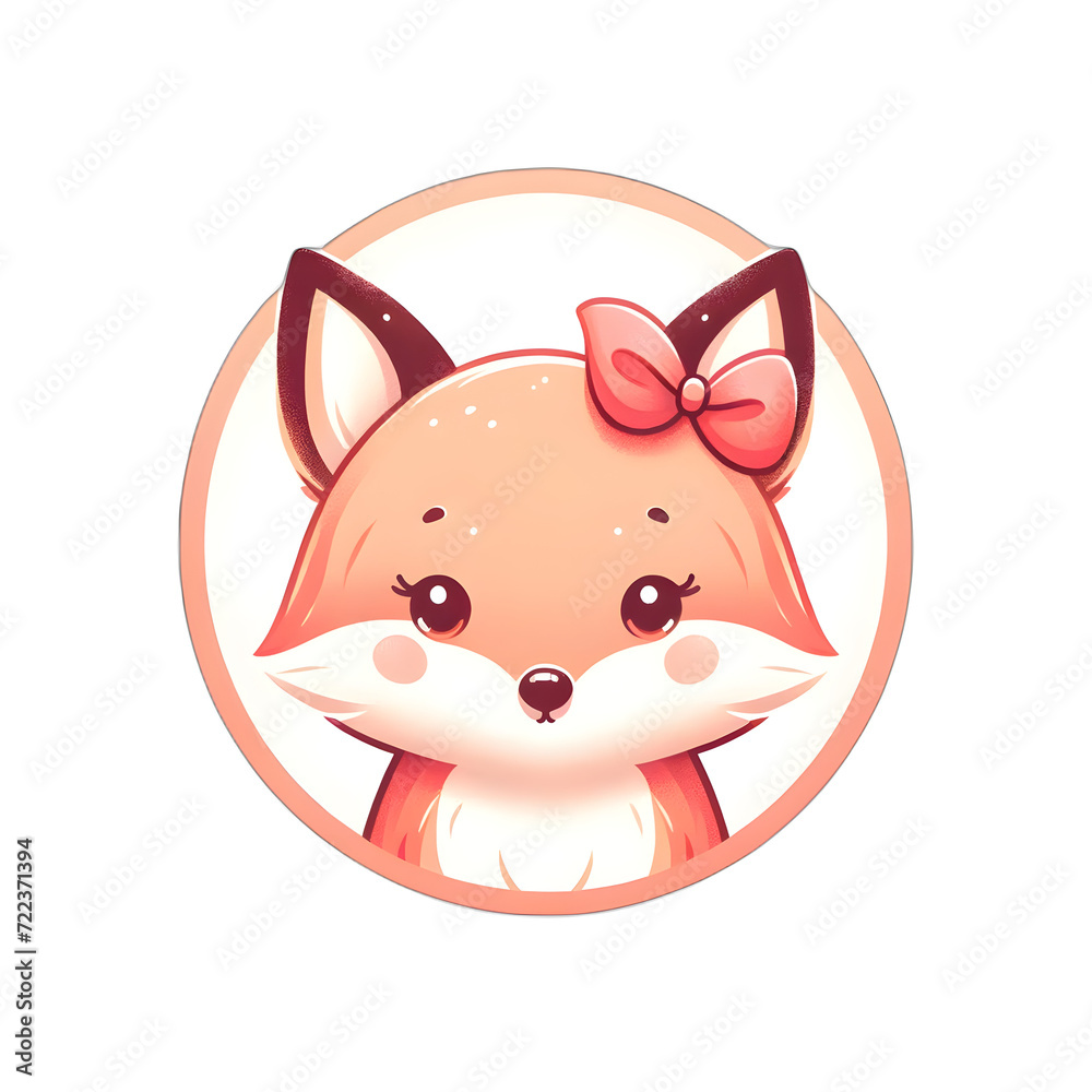 Adorable Cartoon Fox Headshot Illustration with Expressive Eyes in Warm Orange Tones - Concept of Friendliness, Approachability, and Charm Adorable Cartoon Fox Headshot Illustration with Expressive Eyes in Warm Orange Tones - Concept of Friendliness, Approachability, and Charm
