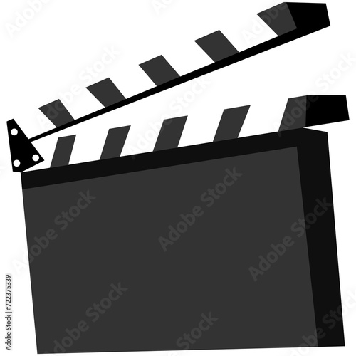 Cinema clapperboard illustration on transparent background photo