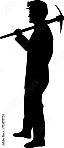 Miner Working silhouette
