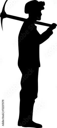 Miner Working silhouette