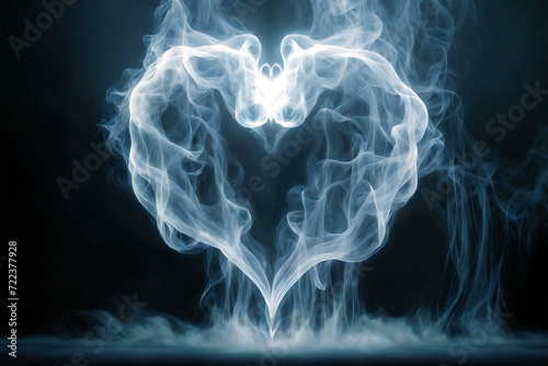 Title: Abstract background showcasing mist taking the form of a heart shape. © IllustrationAlchemy