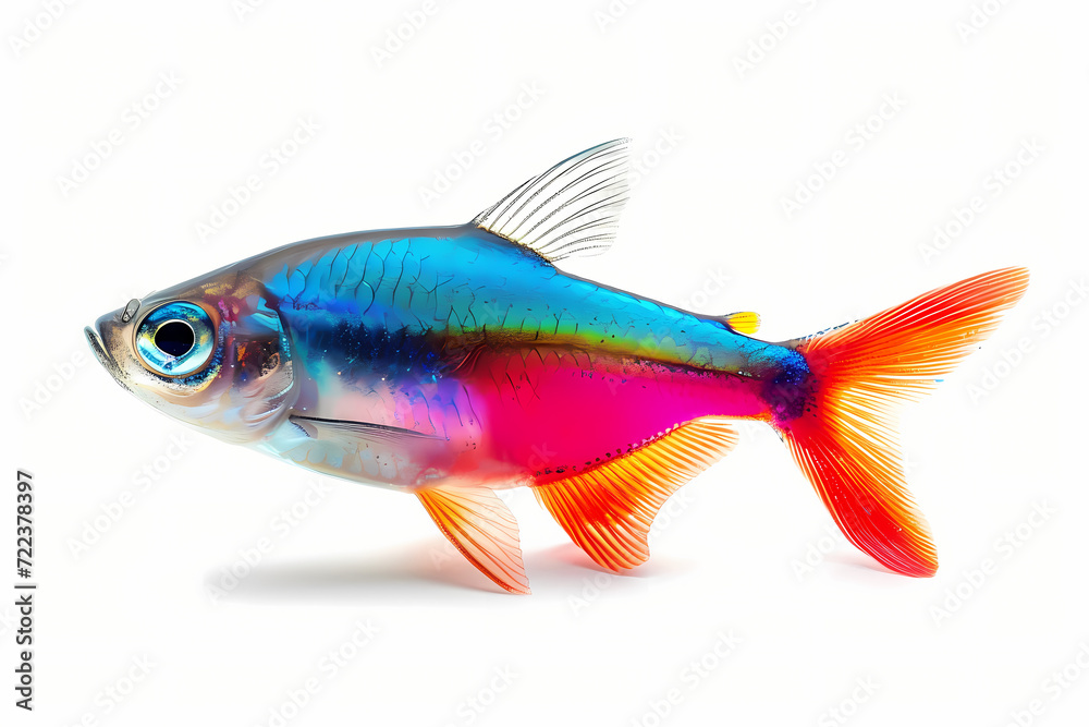 neon tetra. Isolation on the white. neon tetra. Isolation on the white.