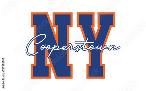 University, New York typography, t-shirt graphics. Vector Vector Cooperstown typography photo