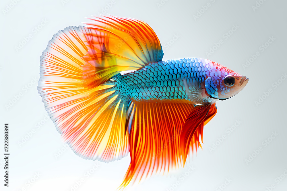 
Siamese Fighting Fish. Isolation on the white