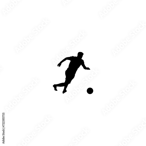 Football players silhouettes, vector pack, different poses set. Football Player Silhouette Bundle, Football Player Vector Silhouette Collection. Soccer player kicks the ball. © Raju