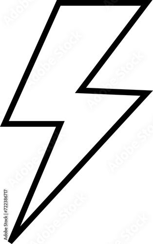 Lighting bolt basic geometric shapes kids, colorful cute black line, flat icon, cartoon characters isolated on transparent background. Education and children game. Geometric primitives vector.