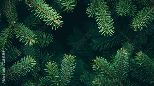Christmas tree branches. The concept of the new year  christmas  nature. Banner. Flat lay  top view  copy space.