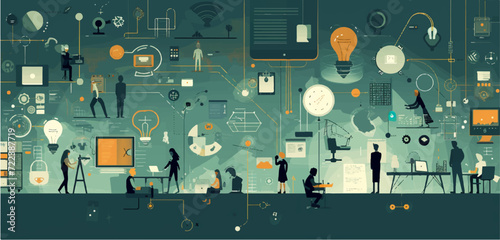 Plan, goal and successful business strategy. Path to the success. Vector illustration.