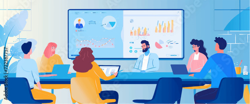 Financial Analysis, audit, accounting. Vector illustration.