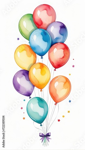 Colorful balloons on a white background