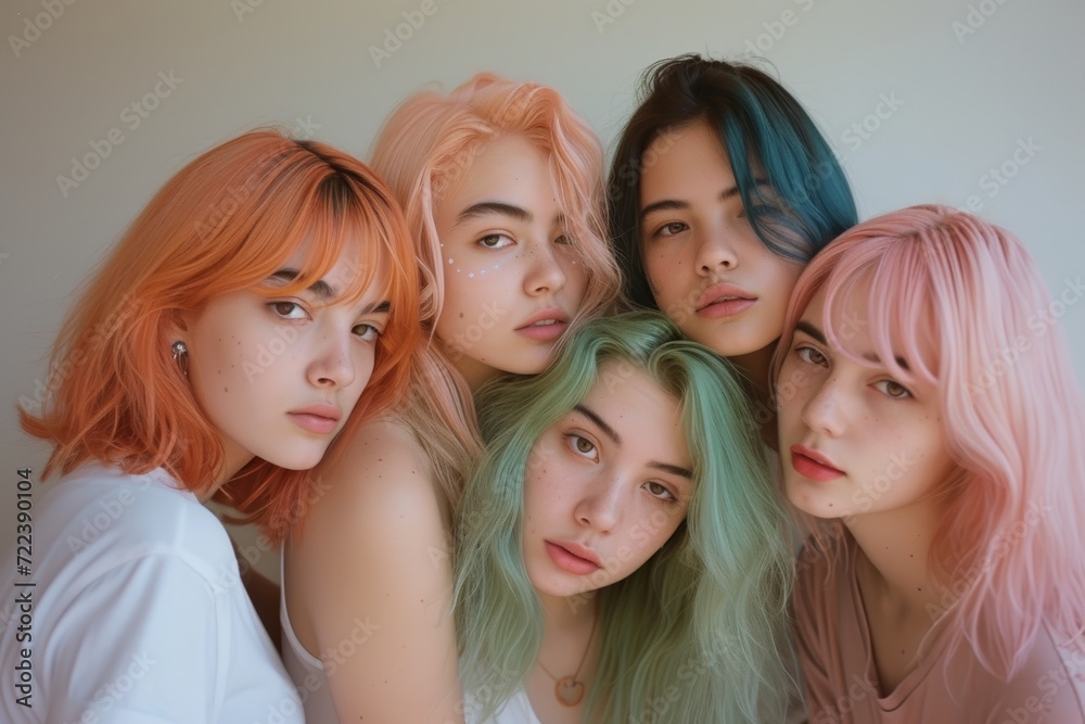 group of colored hair teenagers ,inspo,snapshot aesthetic group of colored hair teenagers ,inspo,snapshot aesthetic