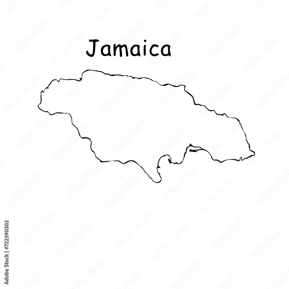 Jamaica white map on worl
d map