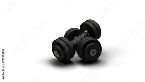two crossed light dumbbells with transparent background
