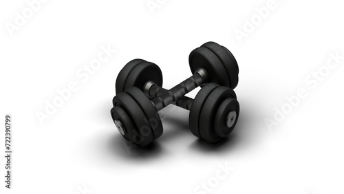 two crossed dumbbells with transparent background