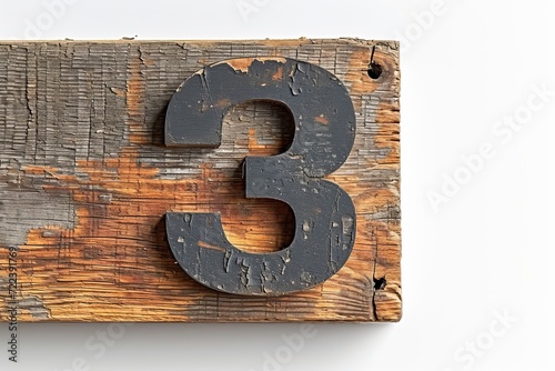 Bold number 3 isolated on a pristine white background for versatile design purposes