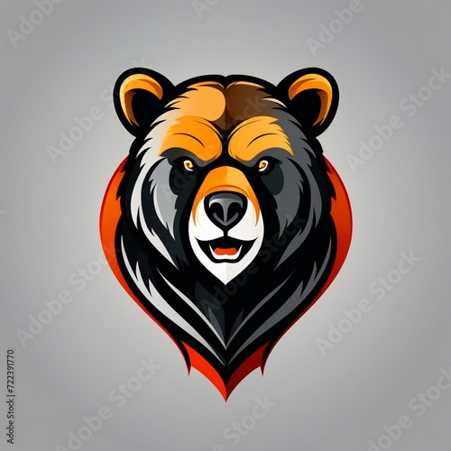 BEAR mascot business logo clipart black background