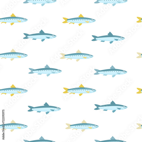 Fototapeta Naklejka Na Ścianę i Meble -  Fish seamless pattern. Vector color image background.