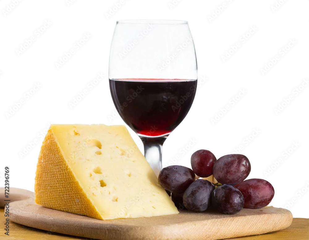 Käse mit Rotwein auf Holzbrett isoliert auf weißen Hintergrund, Freisteller Käse mit Rotwein auf Holzbrett isoliert auf weißen Hintergrund, Freisteller