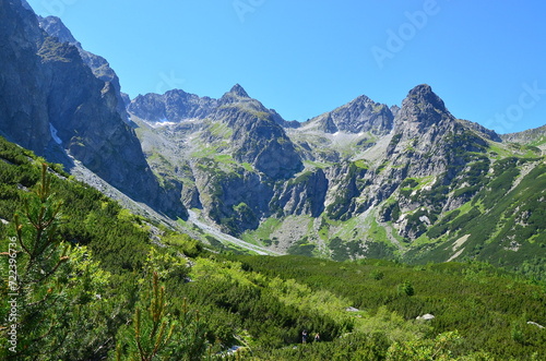 beautiful sunny day in the High Tatras, Gerlach, summer weather, tourists