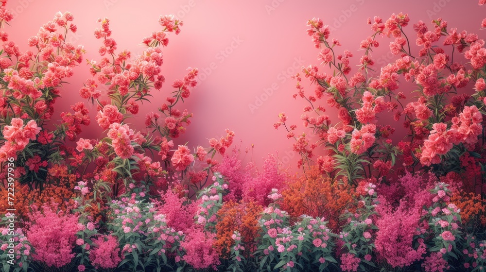 a pink background with flowers, a plaque and greeting card for women's day, in the style of womancore, light purple and light crimson, candid moments captured, installation