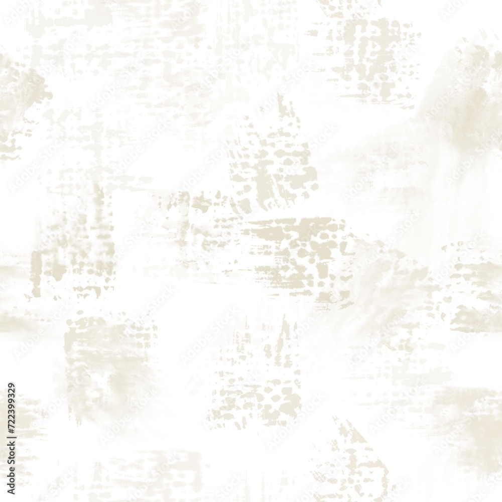 Seamless abstract pattern. Simple background with beige, white texture. Digital brush strokes background. Design for textile fabrics, wrapping paper, background, wallpaper, cover.
