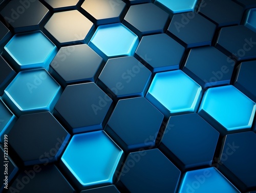 Blue hexagon abstract pattern background