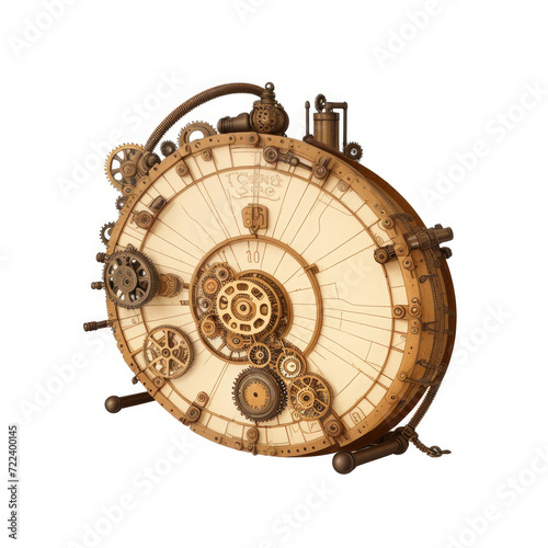 Steampunk style potatoes. Abstract illustration. AI created.