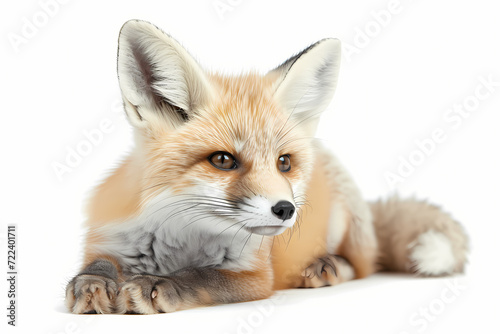 
Fennec fox, Isolation on the blank white