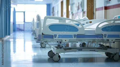 Pushing hospital beds, medical services, and medical care,on the clean background