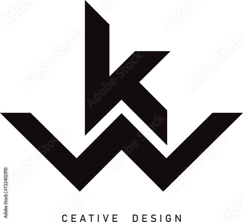 Alphabet letters Initials Monogram logo KW, WK, K and W