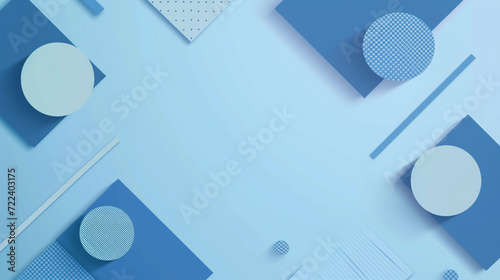 Light blue and cobalt retro square shape background vector presentation design. PowerPoint and Business background.