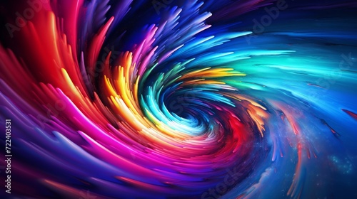 Colored neon swirling vortex. Neural network AI generated art