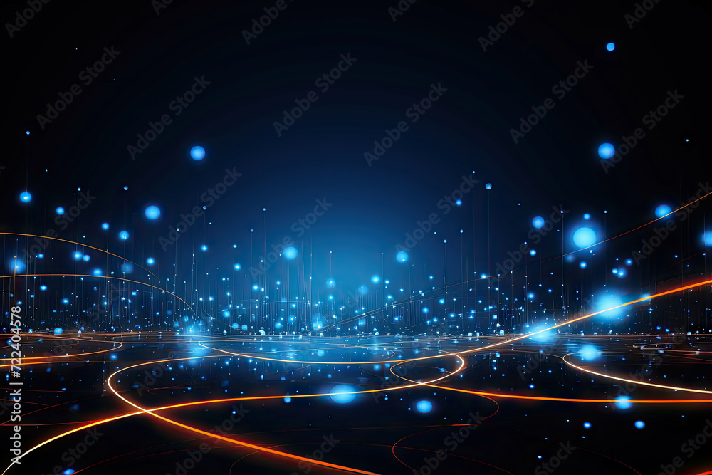 Obraz premium blue and blue pattern background with dots and circ