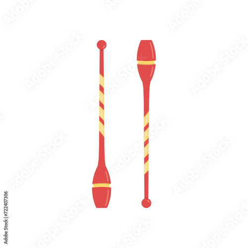 Illustration Rhythmic gymnastic juggling clubs