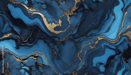 marble texture with blue black and gold colors